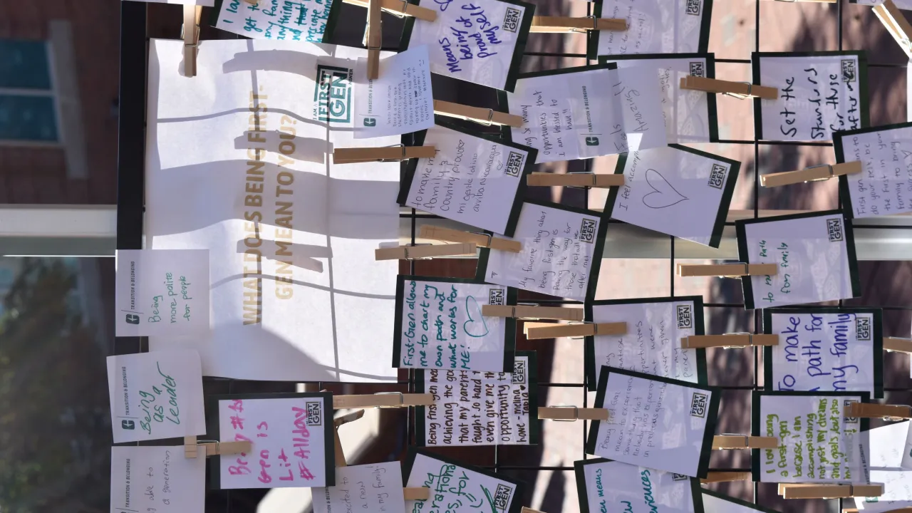 written notes of what it means to be First-Gen Niners